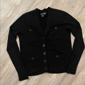 Ralph Lauren silk and cashmere black cardigan